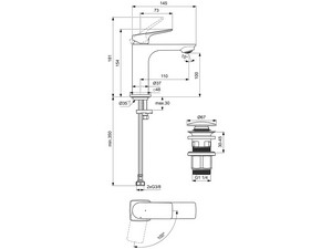 Mitigeur de lavabo Ceralife C monocommande noir soie